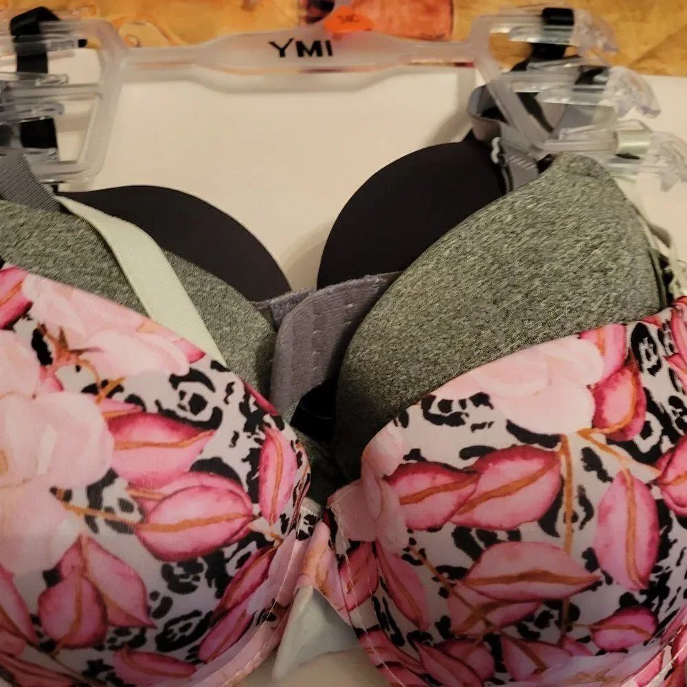 BRANDNEW YMI Women's Print and Solid Push-Up Bra Set, 3-Pac - Picture 15 of 16